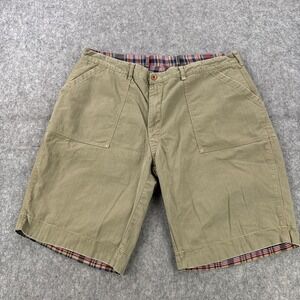 Polo Ralph Lauren Shorts Mens 38 Reversible Khaki Plaid Madras Cotton Casual